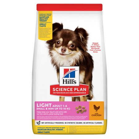 Hill’s Science Plan Light granule pro dospělé psy malých plemen s kuřecím 6 kg