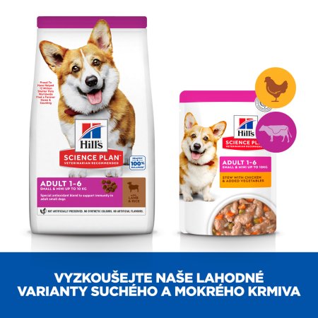 Hill’s Science Plan granule pro dospělé psy malých plemen s jehněčím a rýží 6 kg