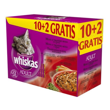 WHISKAS kapsička Klasický výběr se zeleninou ve šťávě 12pack 1200 g