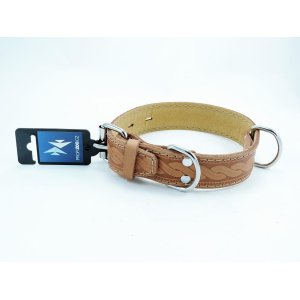 PROFIZOO Obojek HERRY zdobený vlisem (35mm x 50cm) koňak