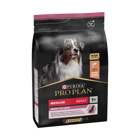 PRO PLAN Medium Adult Sensitive Skin granule pro psy losos 3 kg