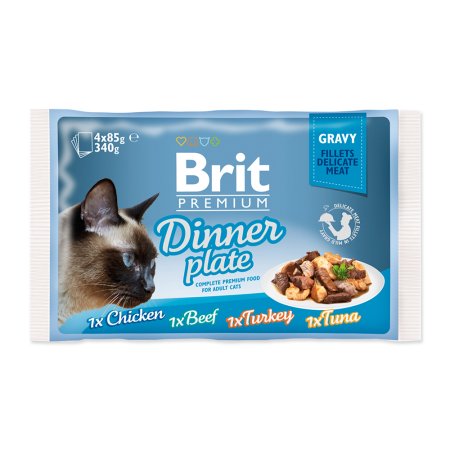 Brit Premium Cat D Fillets in Gravy Dinner Plate 340g