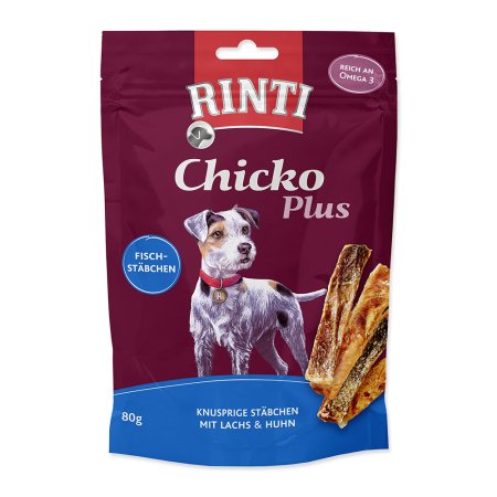 Pochoutka RINTI Extra Chicko Plus losos + kuře 80 g