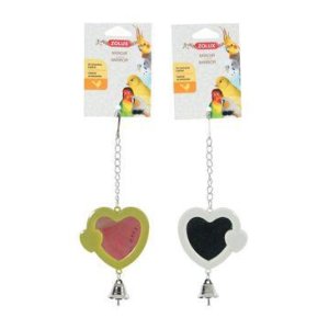 Hračka pro ptáky zrcátko srdce plast Zolux