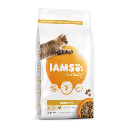 IAMS for Vitality Adult Cat Food Hairball Reduction with Fresh Chicken 2kg