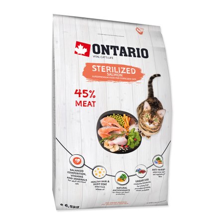 ONTARIO Cat Sterilised Salmon 6,5 kg