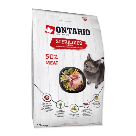 ONTARIO Cat Sterilised Lamb 6,5kg