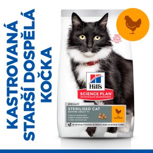 Hill’s Science Plan granule pro kastrované starší kočky s kuřecím 3 kg