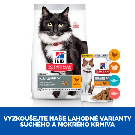 Hill’s Science Plan granule pro kastrované starší kočky s kuřecím 3 kg
