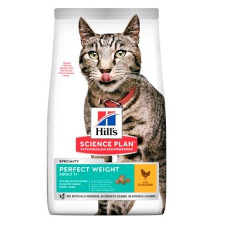 Hill’s Science Plan Perfect Weight granule pro dospělé kočky s kuřecím 7 kg