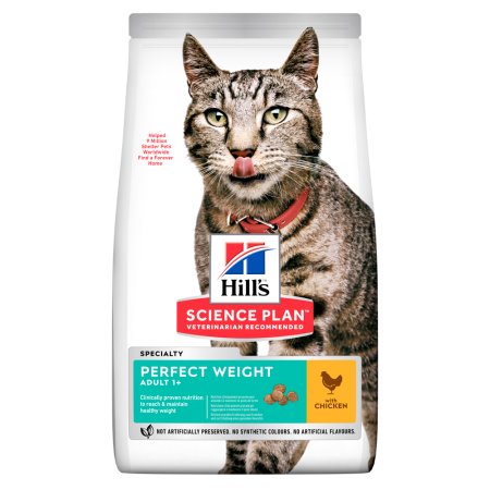 Hill’s Science Plan Perfect Weight granule pro dospělé kočky s kuřecím 7 kg