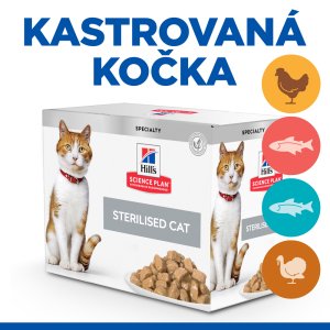 Hill’s Science Plan kapsičky pro kastrované kočky kuře, ryby, krůta 12 x 85 g