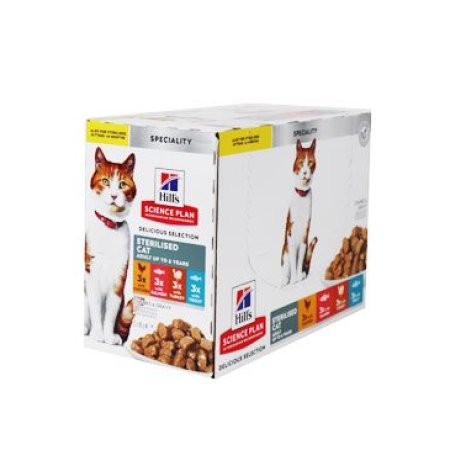 Hill’s Science Plan kapsičky pro kastrované kočky kuře, ryby, krůta 12 x 85 g