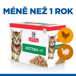 Hill’s Science Plan kapsičky pro koťata mix kuře, krůta 12 x 85 g