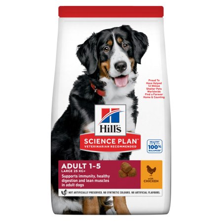 Hill’s Science Plan granule pro dospělé psy velkých plemen s kuřecím 18 kg