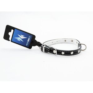 PROFIZOO Obojek STELLA, podšitý filcem, zdobený nýty (12mm x 30cm) černá