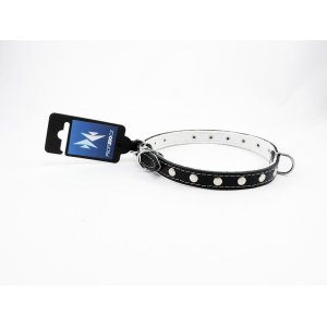 PROFIZOO Obojek STELLA, podšitý filcem, zdobený nýty (16mm x 45cm) černá