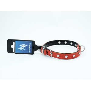 PROFIZOO Obojek zdobený kamínky (14mm x 35cm) červená