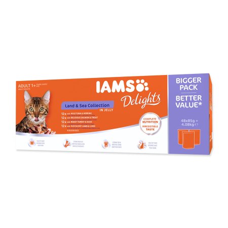 Kapsičky IAMS výběr z mořských a suchozemských mas v želé multipack 4080g