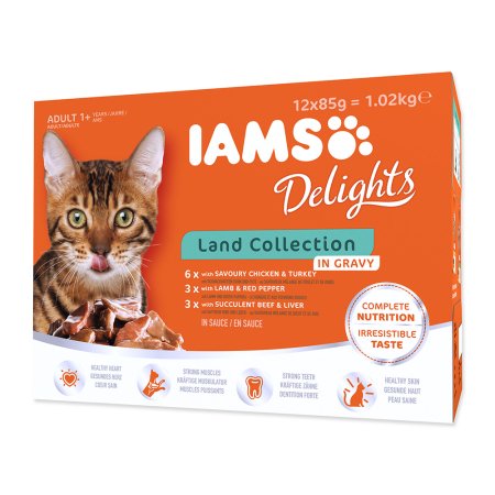 Kapsičky IAMS výběr ze suchozemských mas v omáčce multipack 1020g