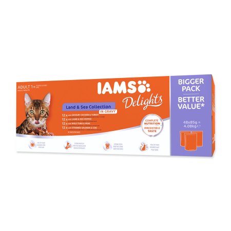 Kapsičky IAMS výběr z mořských a suchozemských mas v omáčce multipack 4080g