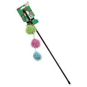 Škádlítko se třemi chlupatými míčky, rolničkou a catnipem 50cm