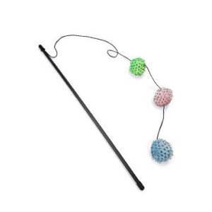 Škádlítko se třemi chlupatými míčky, rolničkou a catnipem 50cm