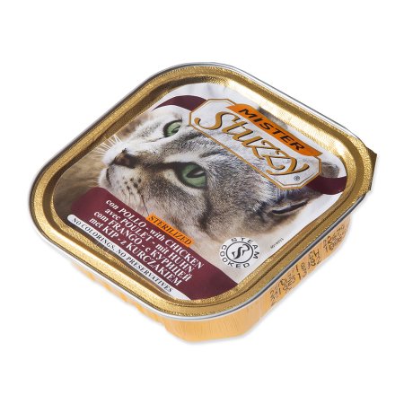 Vanička MISTER STUZZY Cat pro sterilizované kočky kuřecí 100g