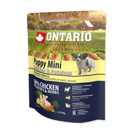 ONTARIO Puppy Mini Chicken & Potatoes & Herbs 0,75kg