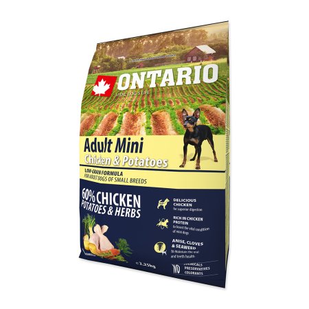 ONTARIO Dog Adult Mini Chicken & Potatoes & Herbs 2,25kg