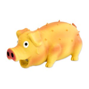 Hračka DOG FANTASY Latex prase chrochtající mix barev 21 cm