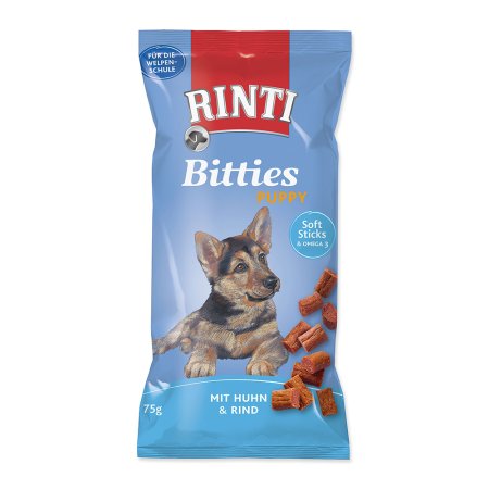 Pochoutka RINTI Extra Bitties Puppy kuře + hovězí 75g