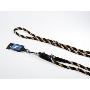 PROFIZOO Vodítko přepínací lano SPIRÁLA (6mm x 240cm) černo-hnědá