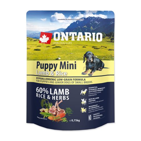 ONTARIO Puppy Mini Lamb & Rice 0,75kg