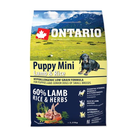 ONTARIO Puppy Mini Lamb & Rice 2,25 kg