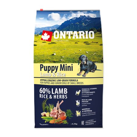 ONTARIO Puppy Mini Lamb & Rice 6,5 kg