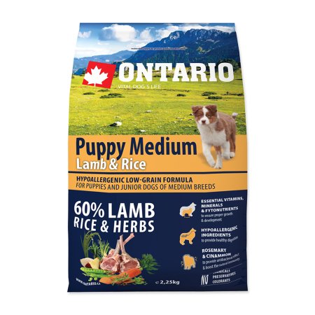 ONTARIO Puppy Medium Lamb & Rice 2,25 kg