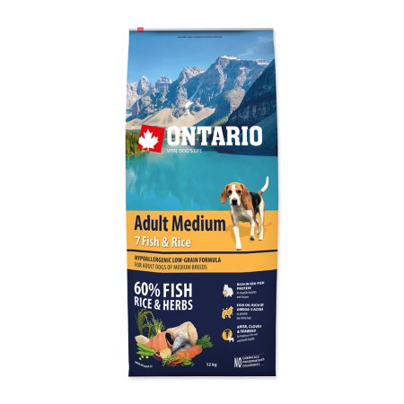 ONTARIO Adult Medium Fish & Rice 12 kg