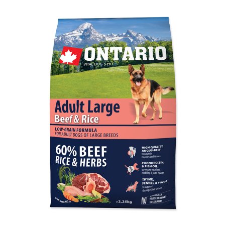 ONTARIO Adult Large Beef & Rice 2,25kg