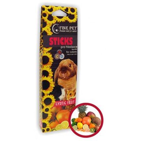 FINE PET Tyčinka Hlodavec exot ovoce 2ks/110g