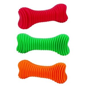 Hračka pes Kost Dentální žebrovaná plovací 14cm SP