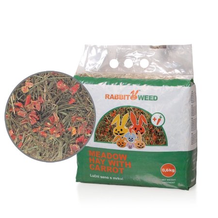 Seno luční s mrkví RabbitWeed 0,6kg 1,9 l