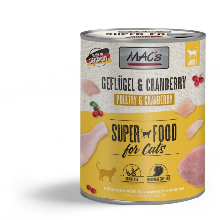 MACs Cat konzerva drůbež a brusinka 400g