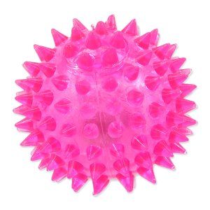 Hračka DOG FANTASY míček LED růžový 6 cm