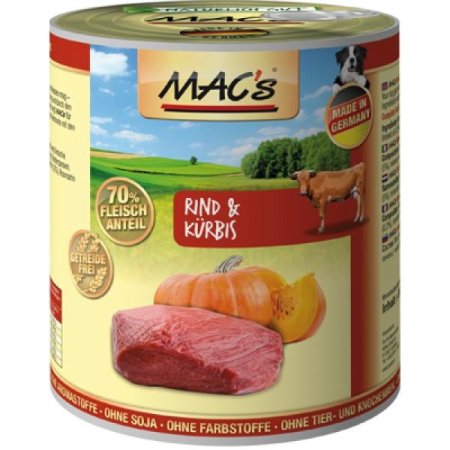 MACs Dog konzerva hovězí a dýně 800g