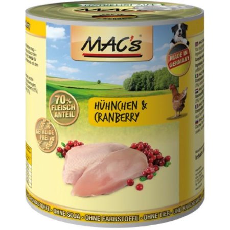 MACs Dog konzerva kuře a brusinka 800g