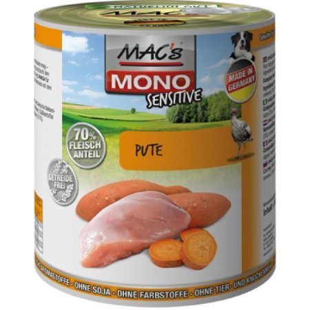 MACs Dog konzerva mono sensitive krůta 800g