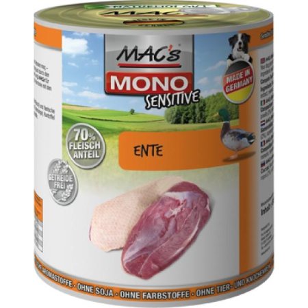 MACs Dog konzerva mono sensitive kachna 800g