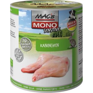 MACs Dog konzerva mono sensitive králík 800g