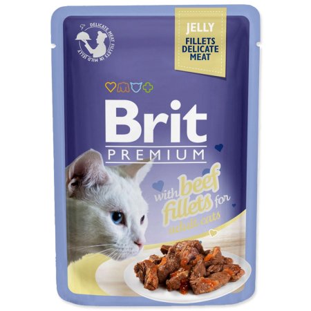 Brit Premium Cat D Fillets in Jelly with Beef 85g